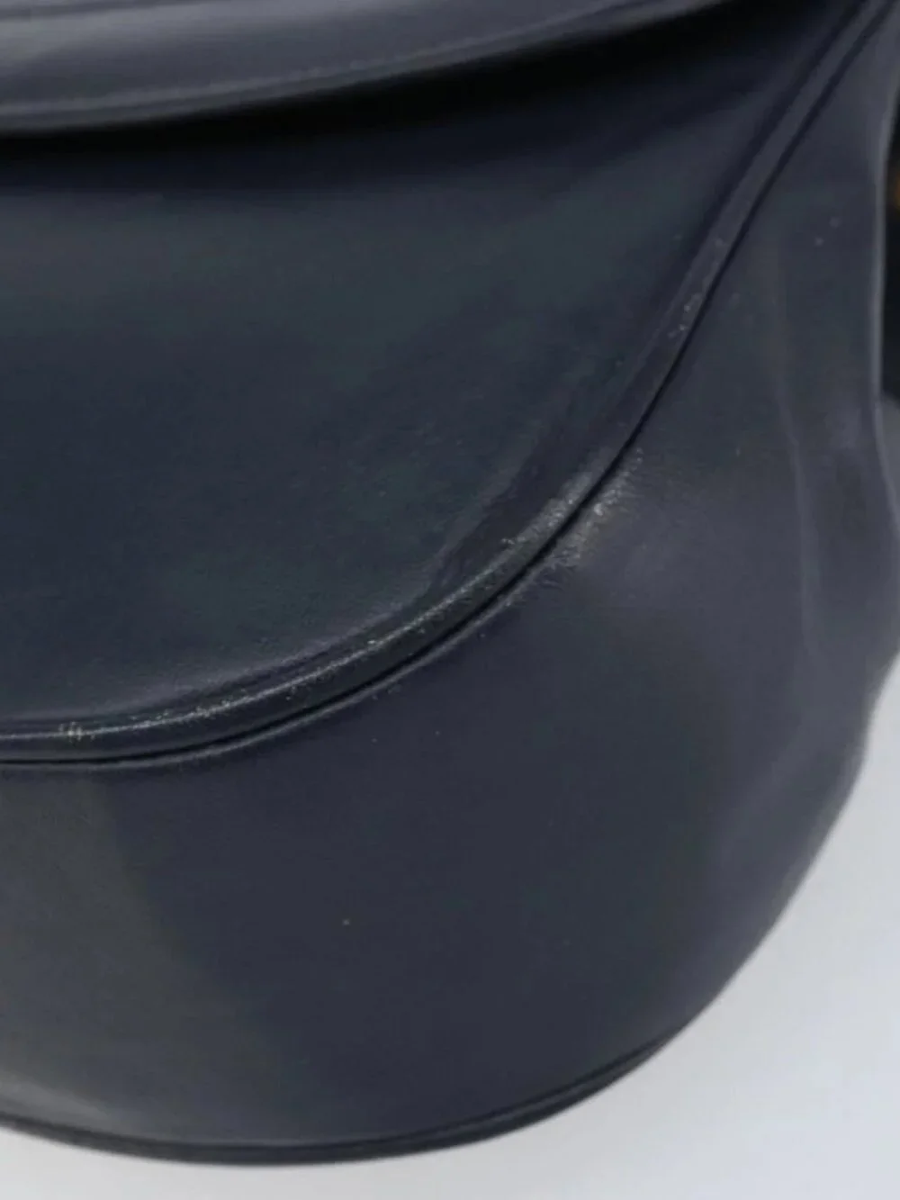 Christian Dior Shoulder Bag Leather Navy Gold Auth bs33272 - Picture 11 of 16